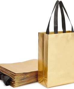 Customized Printing Luxury Laminated Rose Gold pp Non Woven Fabric Tote Shopping Packaging Bags
