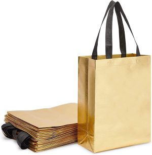 Customized Printing Luxury Laminated Rose Gold pp Non Woven Fabric Tote Shopping Packaging Bags