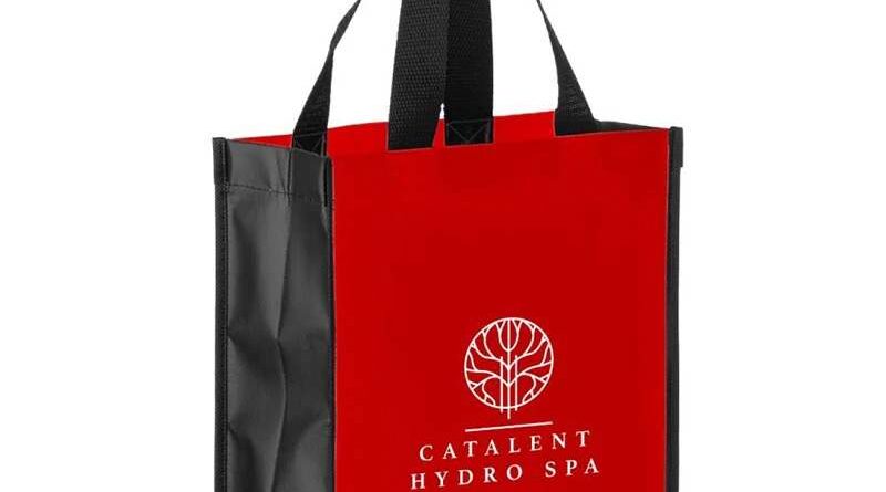 Small Curved Laminated Gift Tote & Promotional Gift Tote-worldwide bags