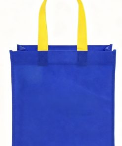 Custom Small Size Navy Blue Non Woven Shopping Tote Bag for Grocery Supermarket Use with Logo Printed