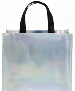 Eco Friendly Custom Logo Lightweight Shiny Non Woven Tote Bag Retail Promotional Party Shopping Use