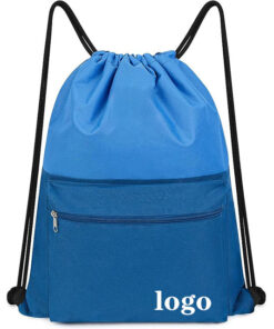 Custom Waterproof Drawstring Backpack Sack Sports Gym Bag with Zipper for Kids