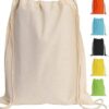 Durable Reusable Promotional Cotton Drawstring Canvas String Bag Sports Backpack Gym Sack for Men Women