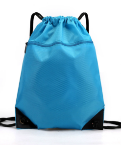 Mochila grande con cordón para el gimnasio, con bolsillo delantero con cremallera, bolsa deportiva de poliéster para guardar el equipo de gimnasio, bolsas promocionales