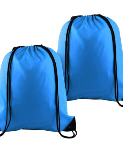 Hot Sale Large Capacity Waterproof Nylon Backpack Portable Foldable Blue Polyester Drawstring Bag With Your Own Logo