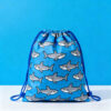 210D Eco-Friendly Recyclable Gym Waterproof Foldable Soft Sports Drawstring Backpack with Shoe Compartment for Club Swimming